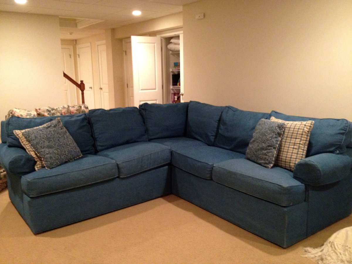 Indigo Denim and Copper Sectional