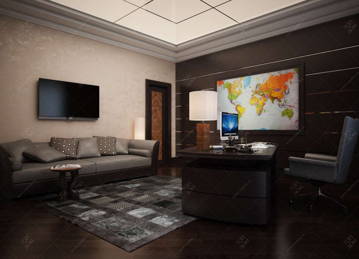 Кабинет в коричневом цвете