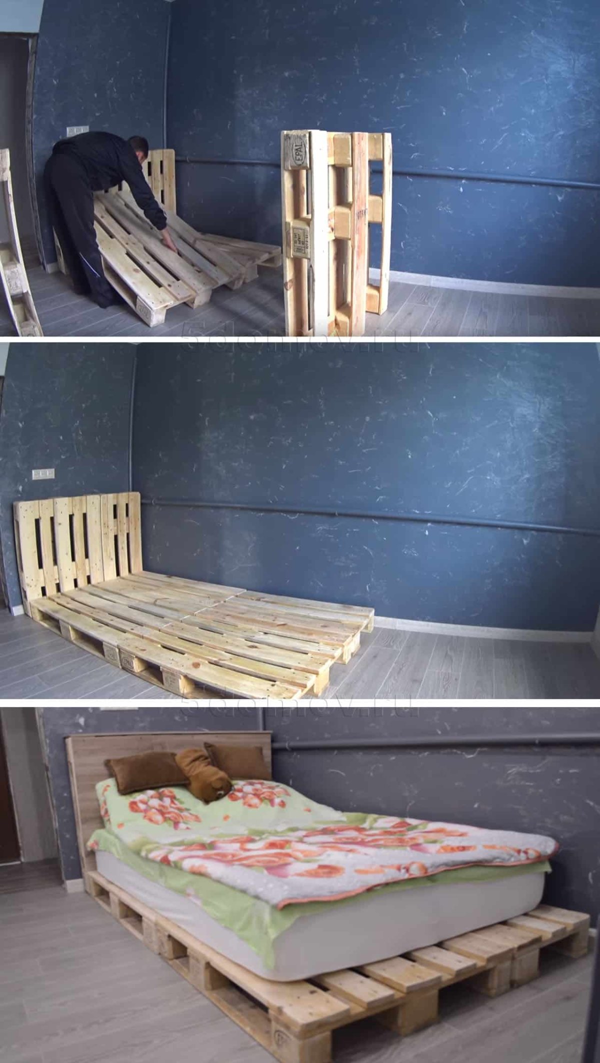 Кровать из поддонов для подростка