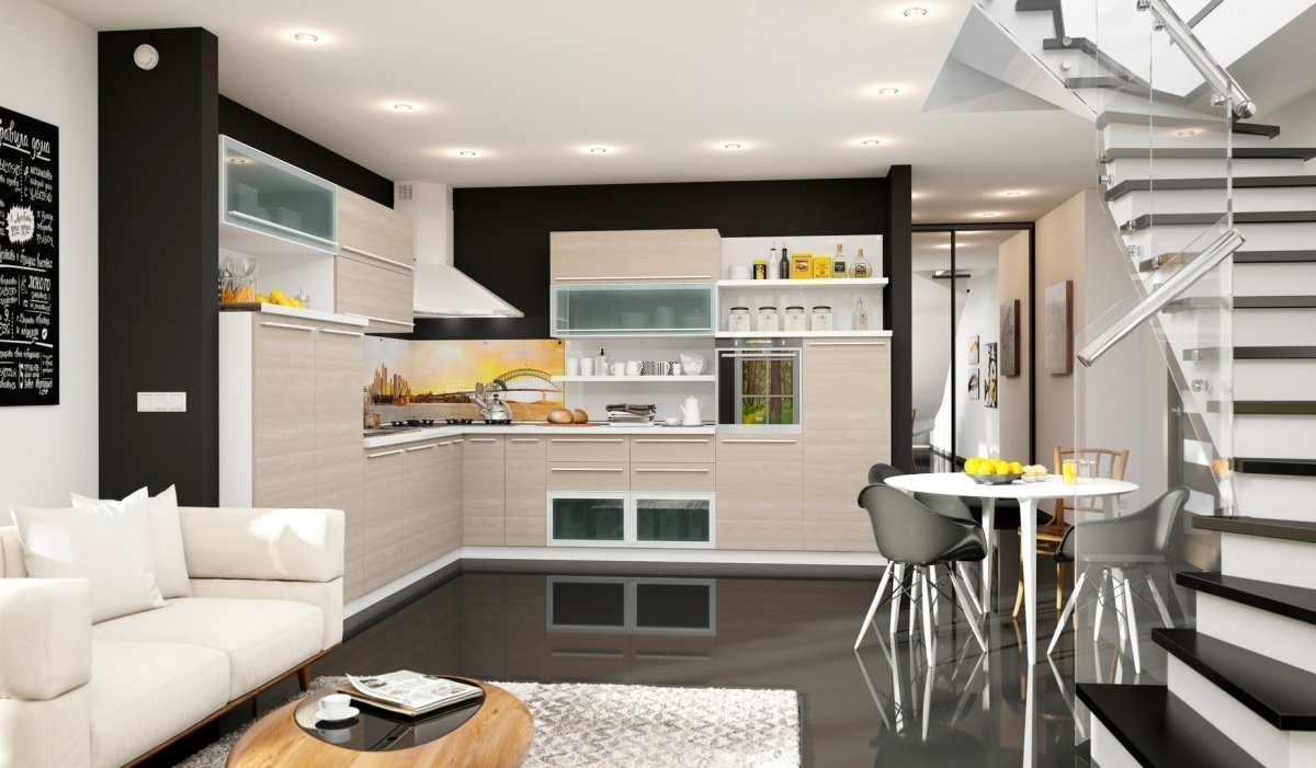 Кухонный гарнитур с радиусными фасадами