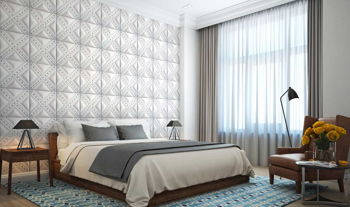 Декоративные панели в интерьере спальни