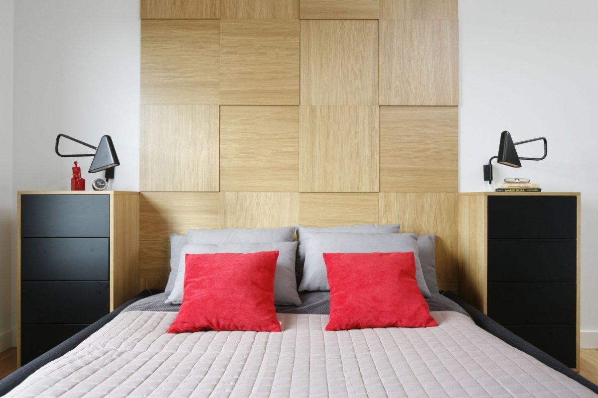 Стеновые панели ЛДСП над кроватью