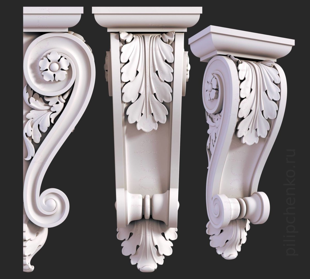 3d модели архитектурный декор Аттика