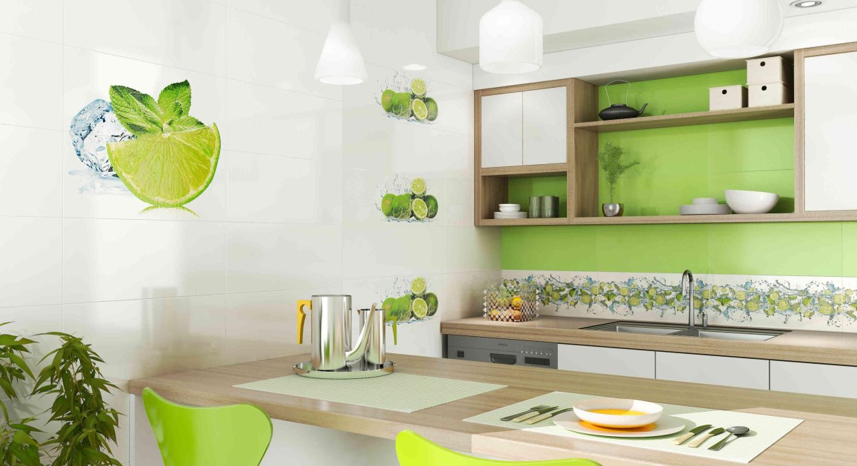 Отделка кухни обоями