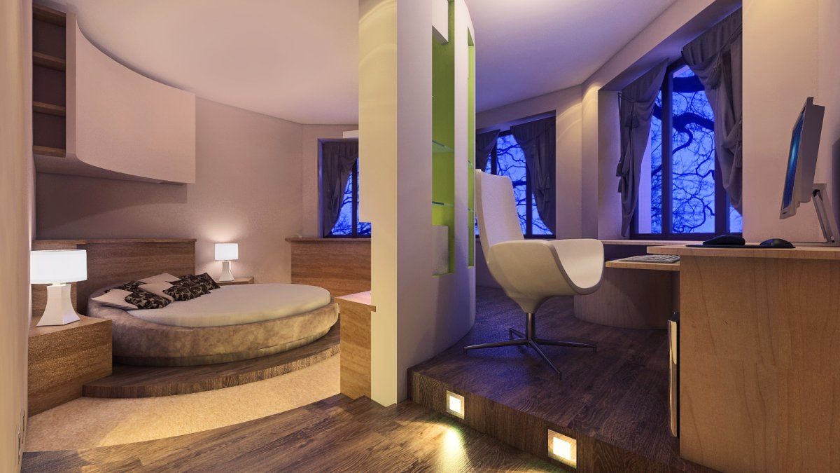 Подиум в квартире круглый