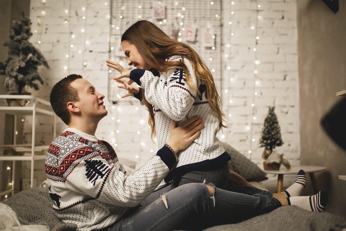 Новогодняя фотосессия лав стори