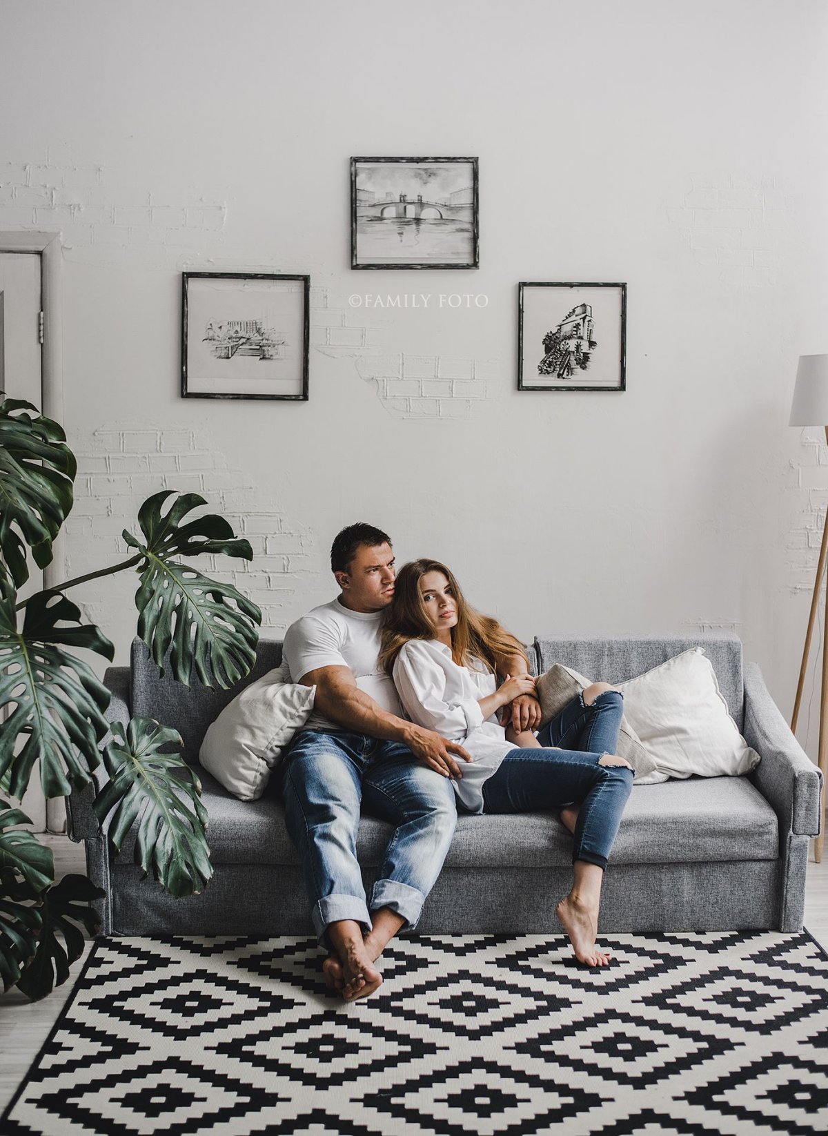 Фотосессия в студии парная для влюбленных в классике