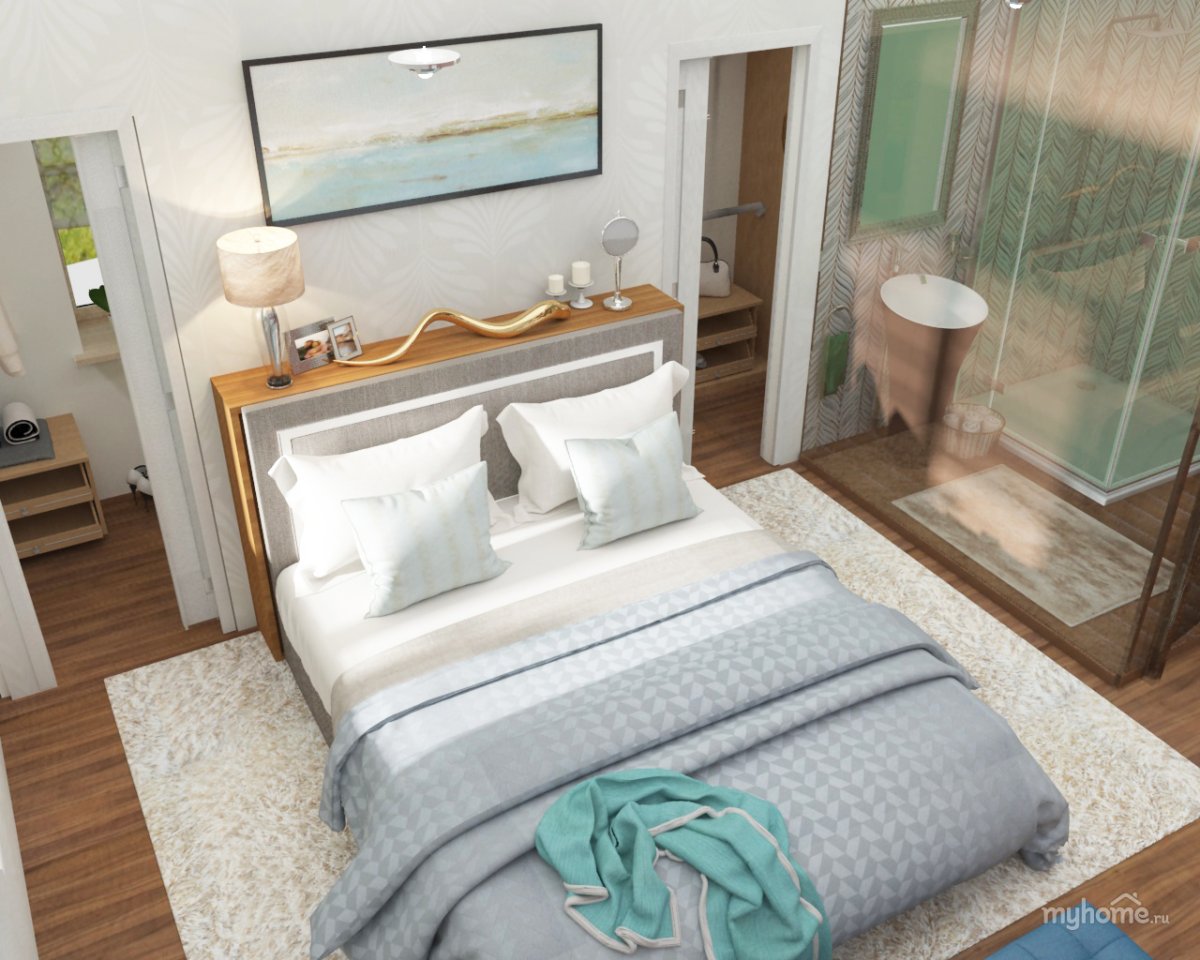 Молдинг настенный в интерьере спальни