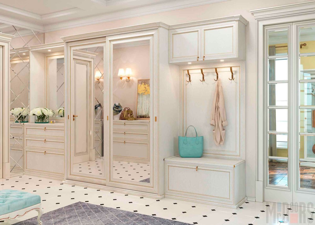 Встроенный шкаф в стиле Прованс в прихожую