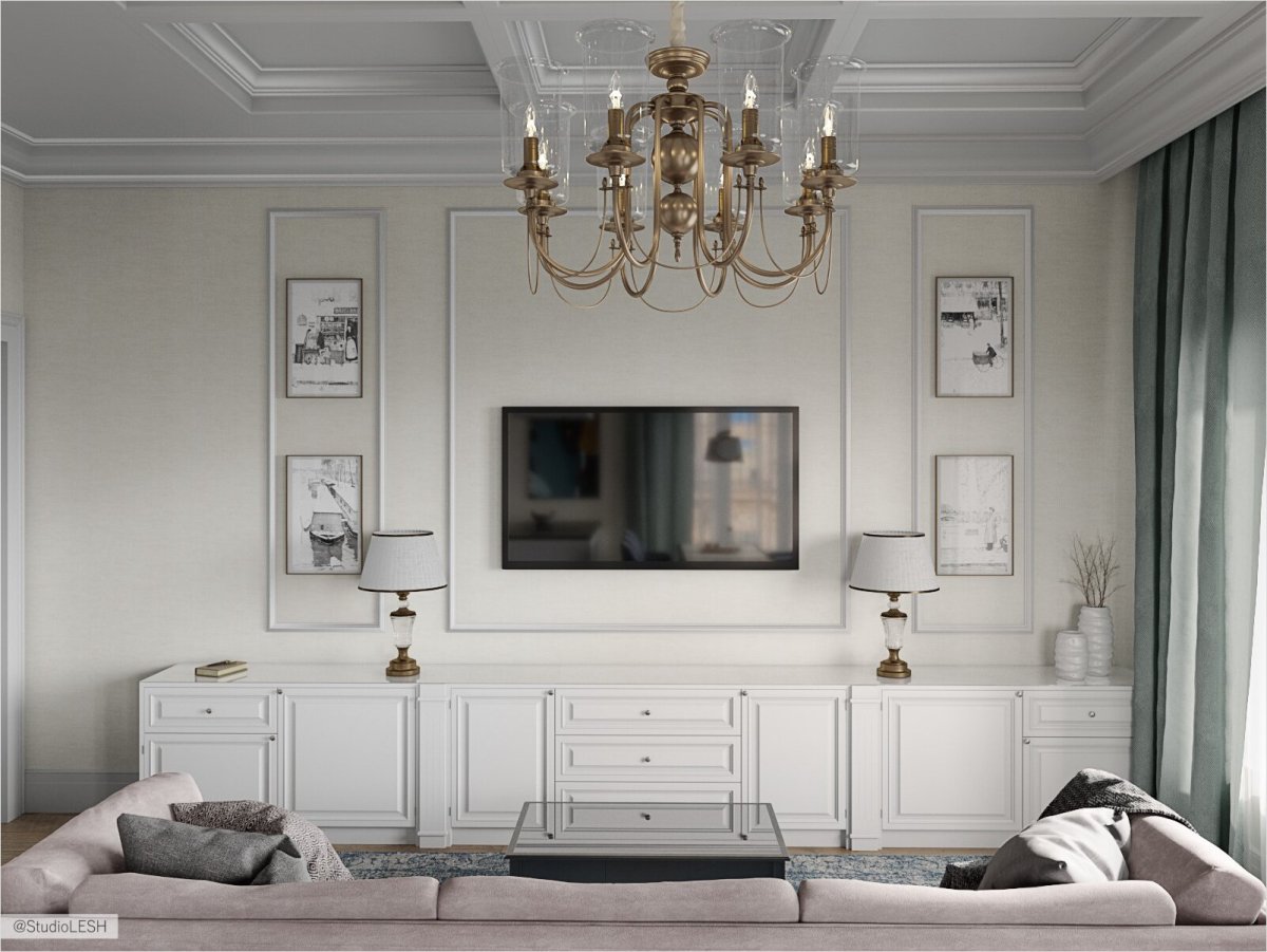 ТВ зона в классическом стиле