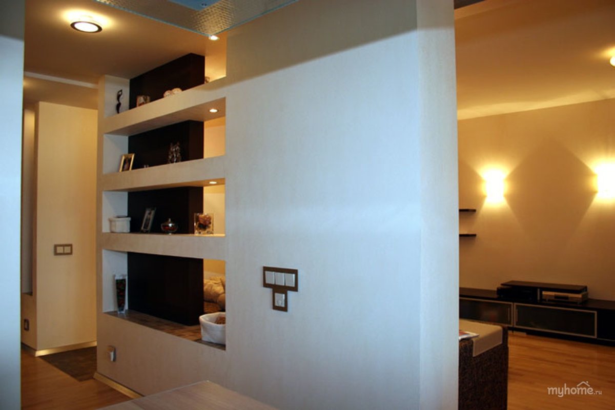 Ниши из гипсокартона в гостиной