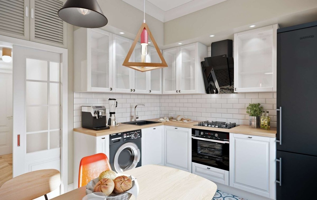 Интерьер маленькой кухни