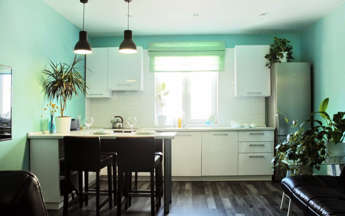 Фисташковая кухня в стиле Прованс