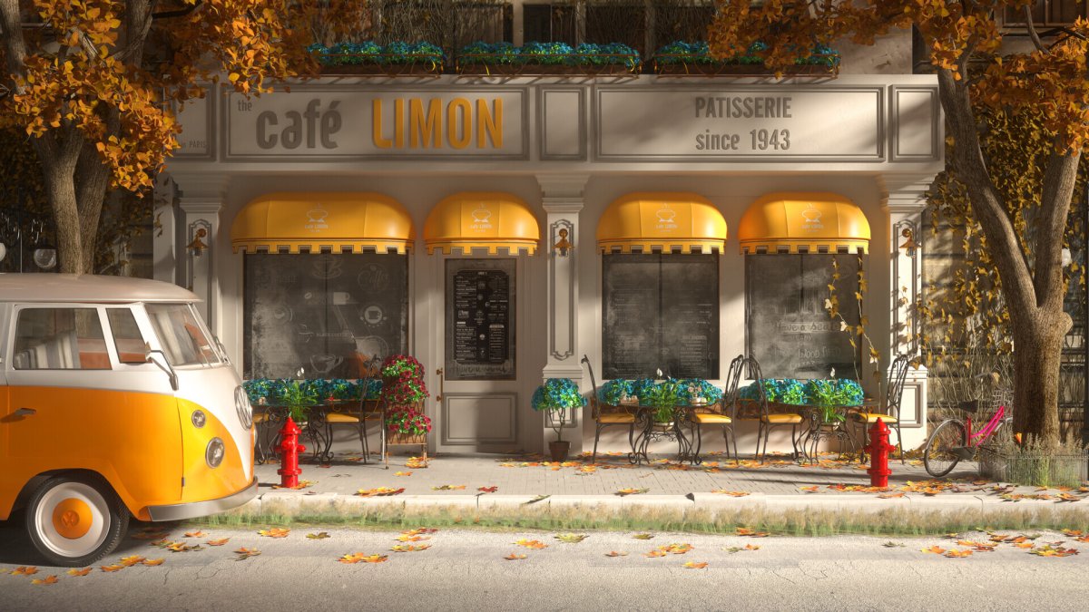 Кафешка улица фон