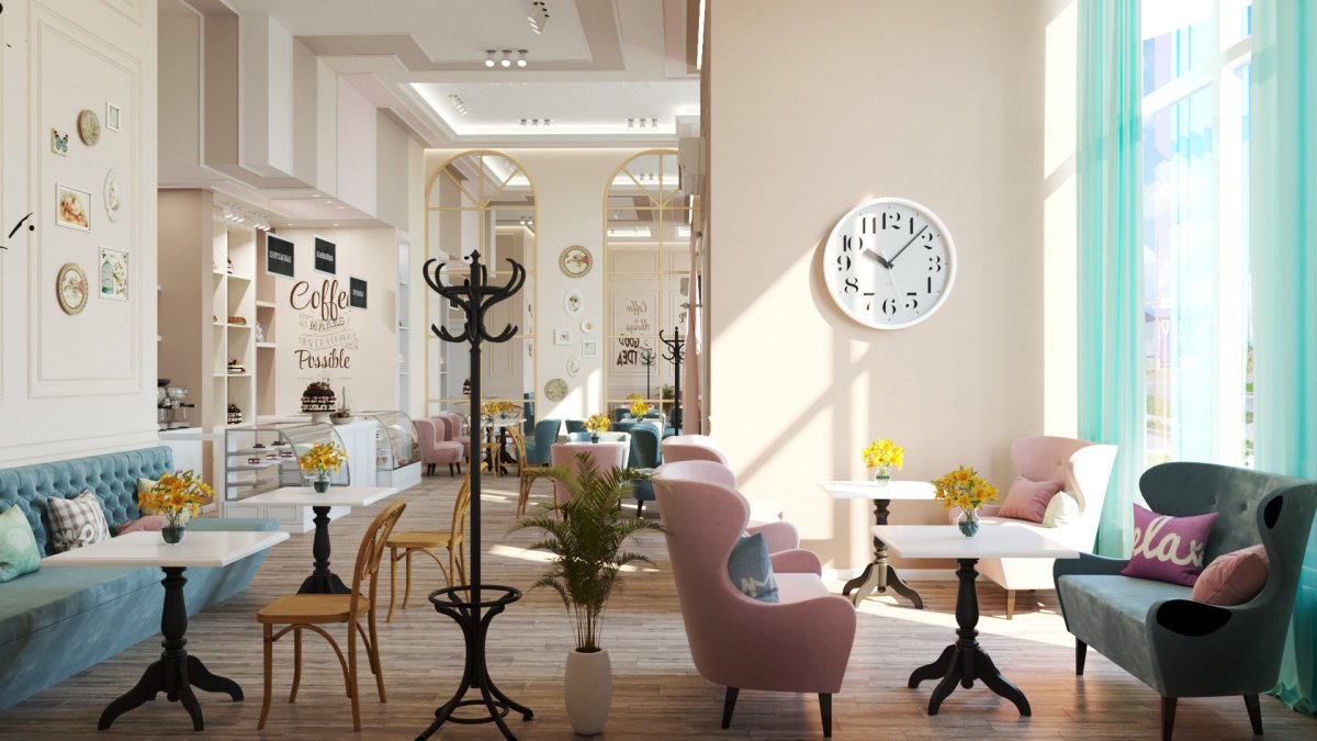 Кофейня в бежевых тонах