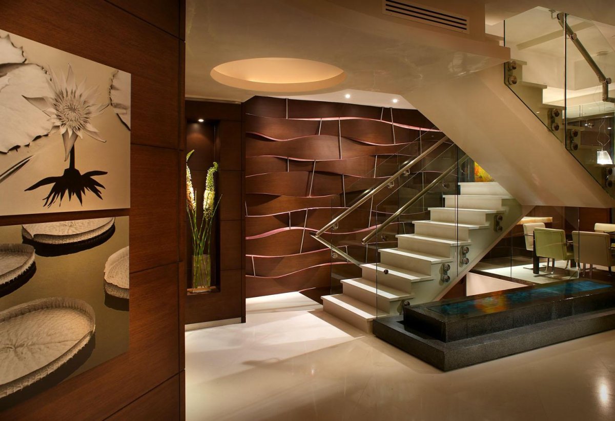 Ограждение лестницы из реек