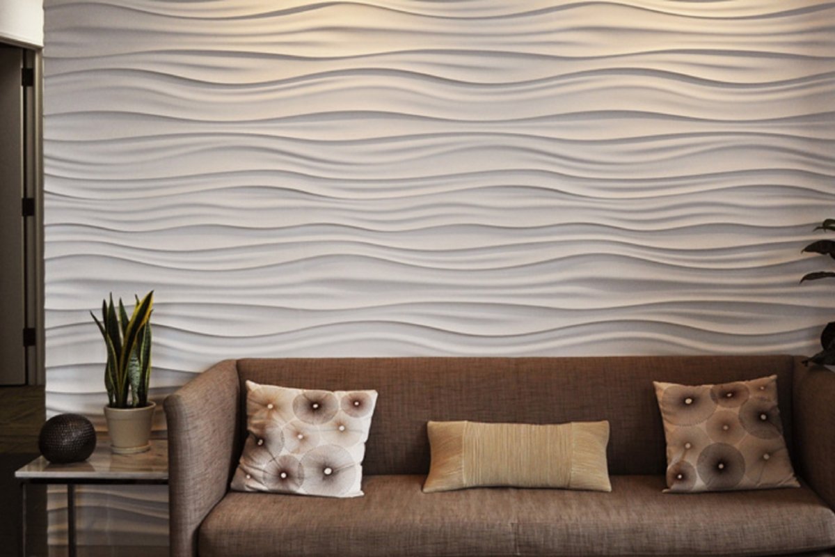 Стена стилизованная волнами объемная