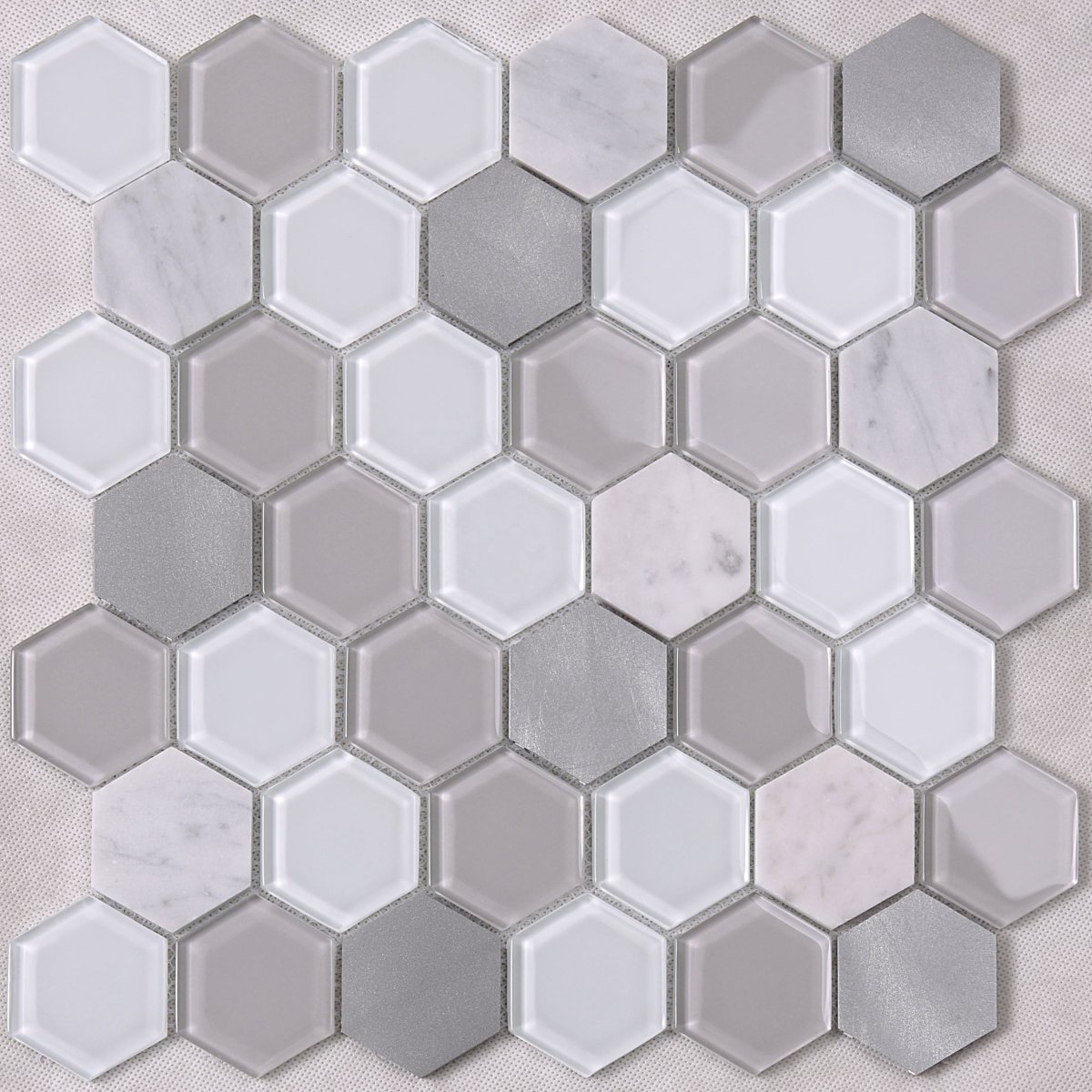 Мозаика Hexagon small Marble Grey