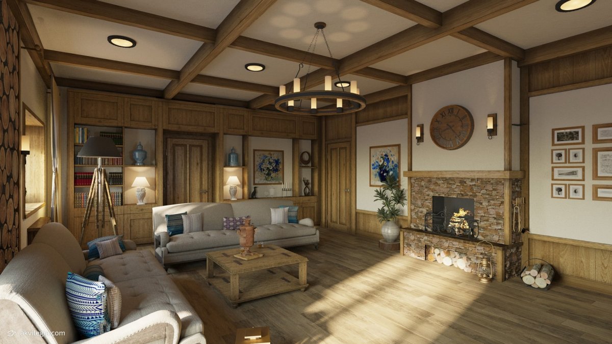 Интерьер в деревянном доме