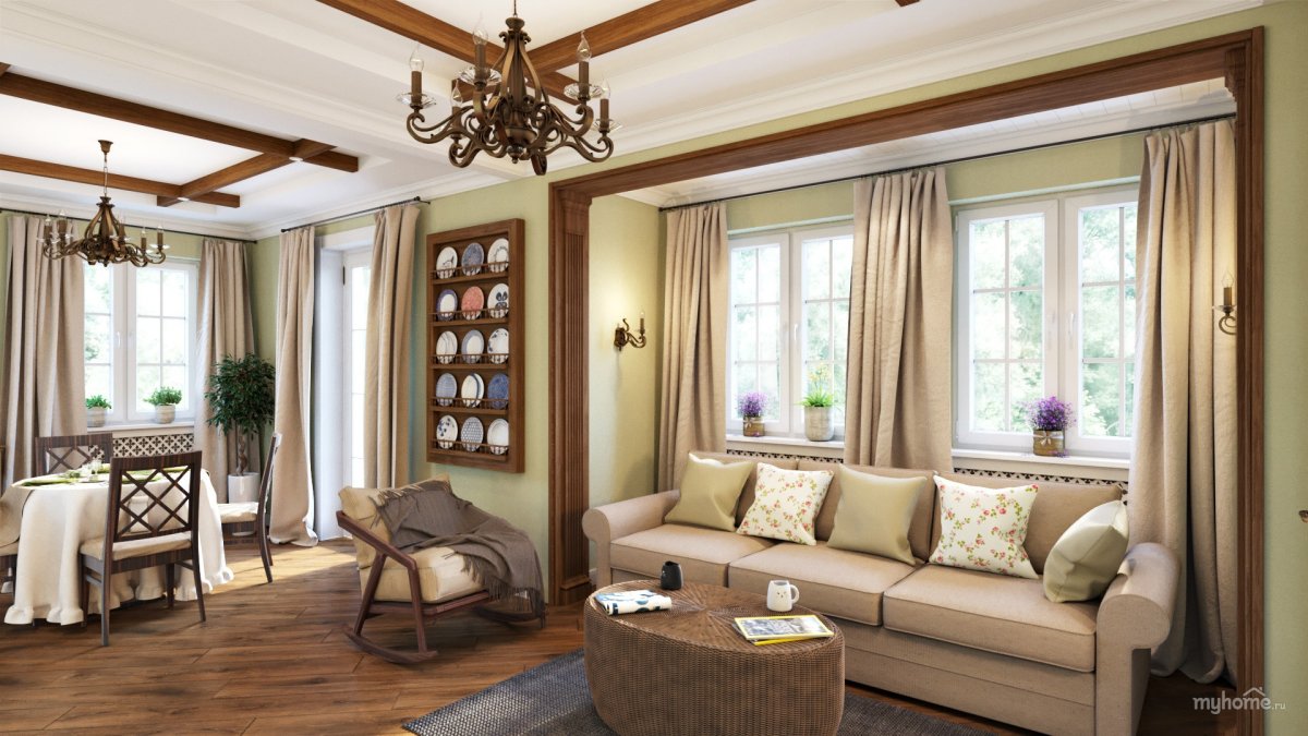 Кессонные потолки в скандинавском стиле