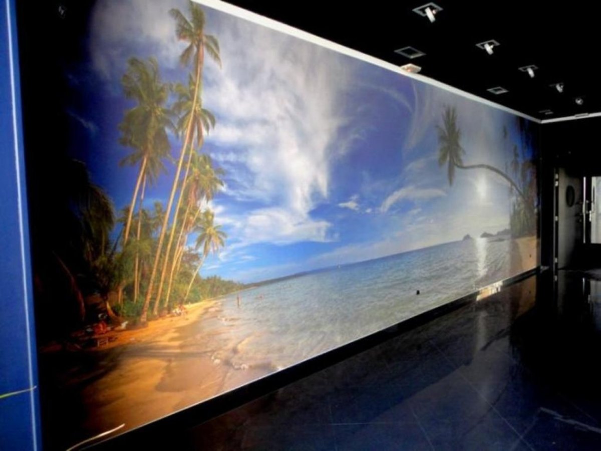 Стеклянное панно с подсветкой