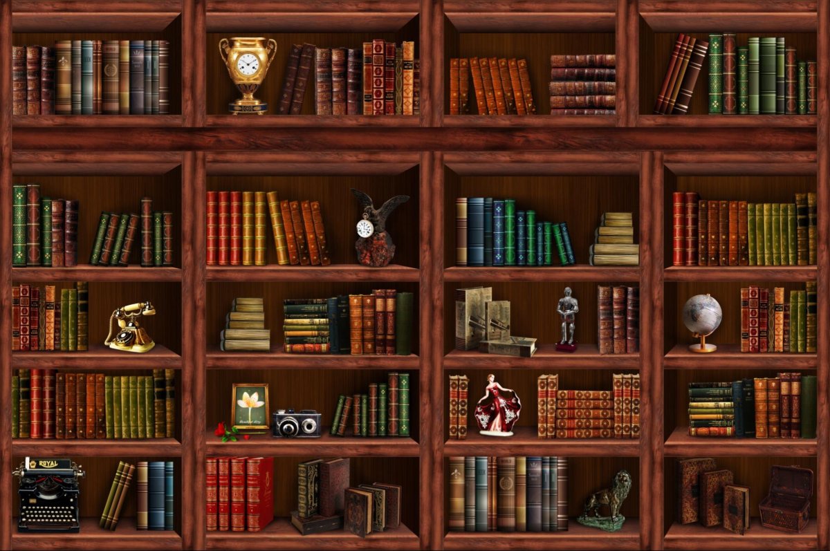 Книжная полка в комнате