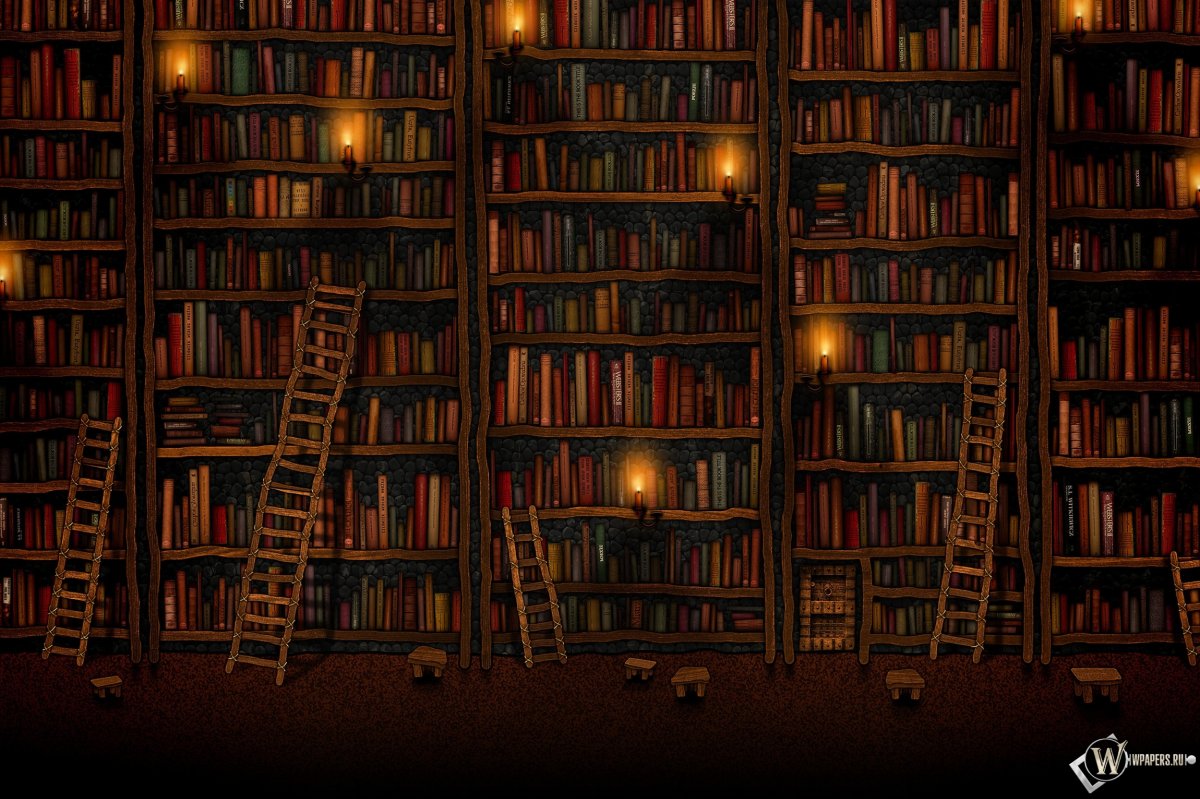 Стена с книжными полками