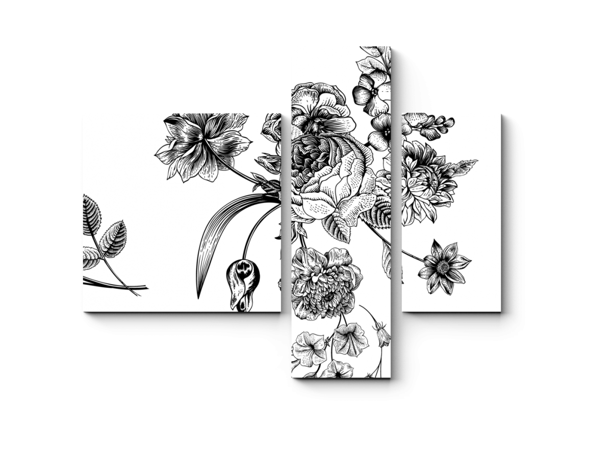 Роспись стен черно белая