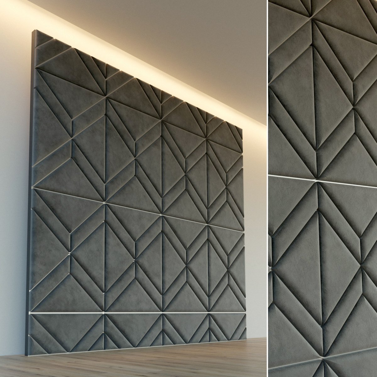 Мягкие стеновые панели с латунью