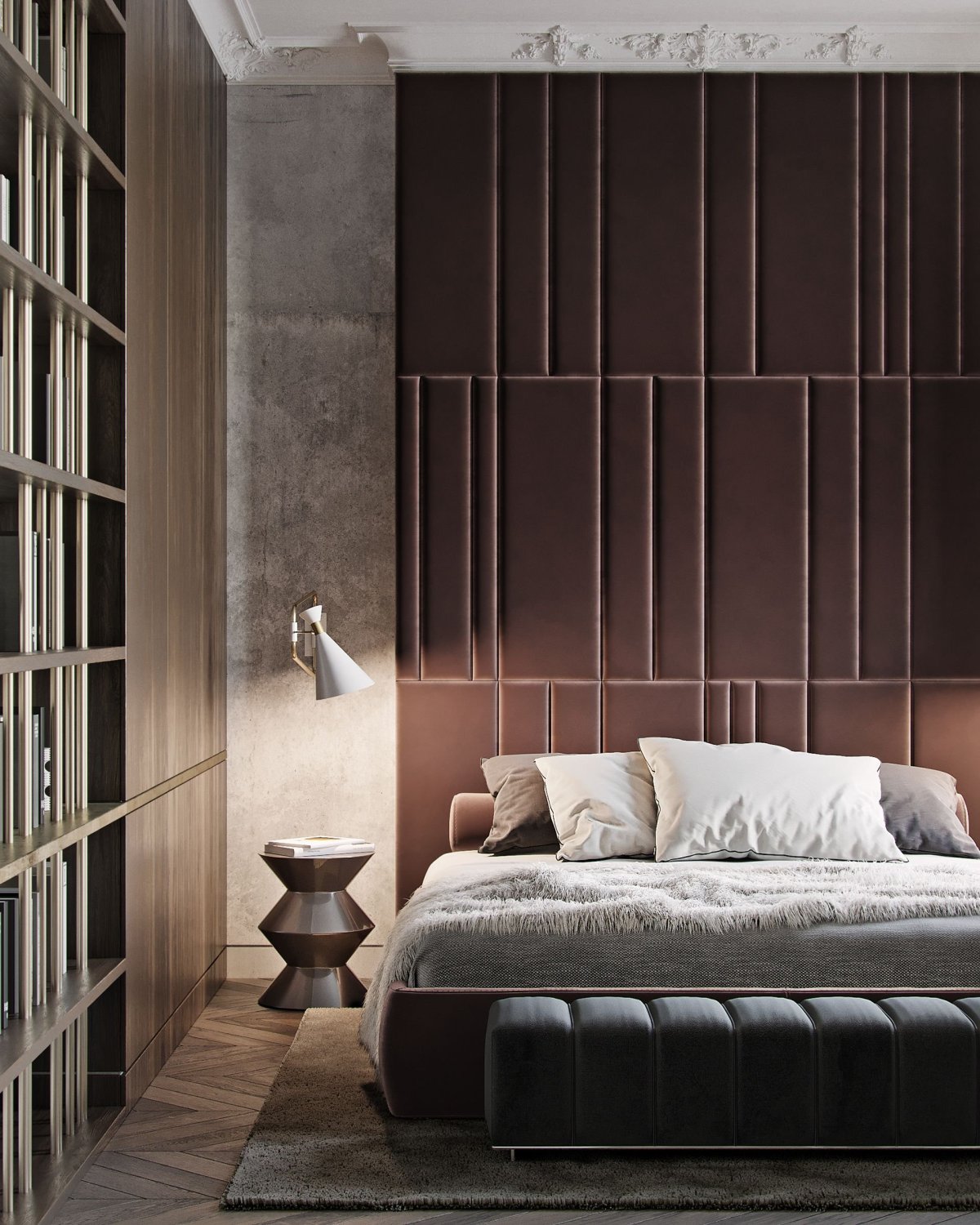 Мягкие стеновые панели в гостиной