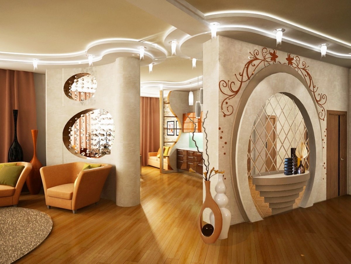 Зонирование стен краской