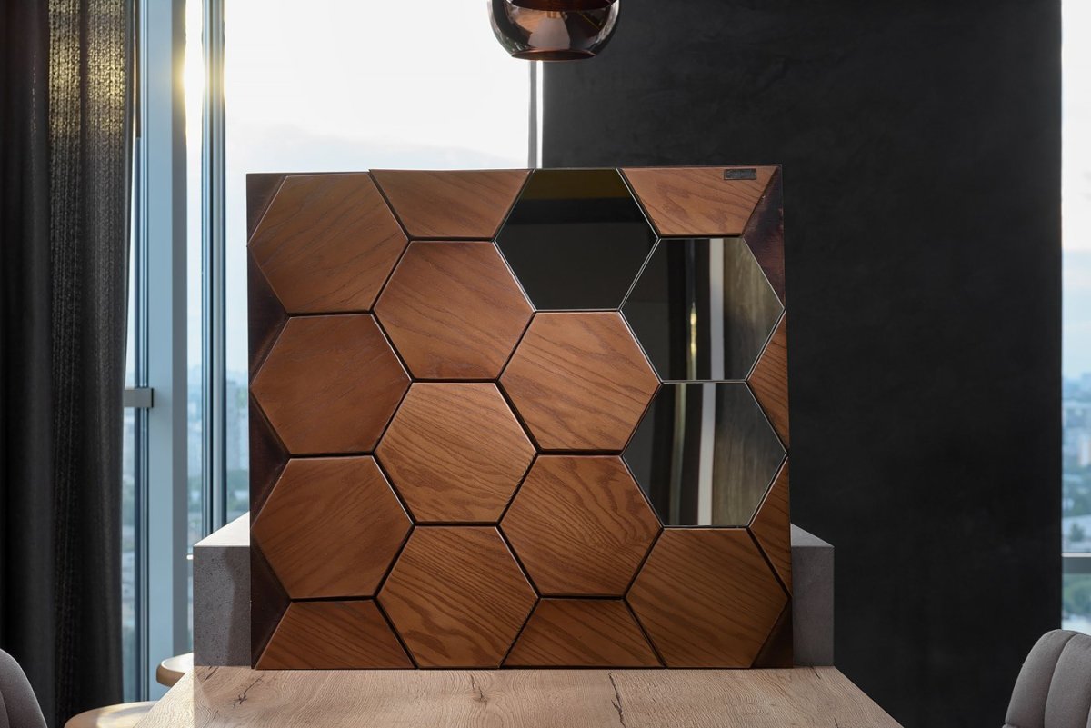 Деревянная 3d панель Honeycomb