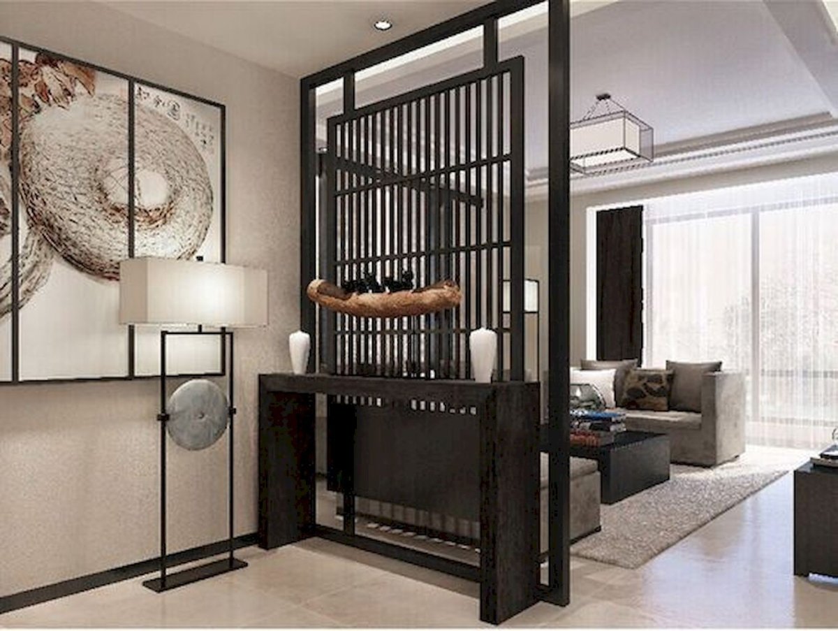 Ширма в интерьере гостиной