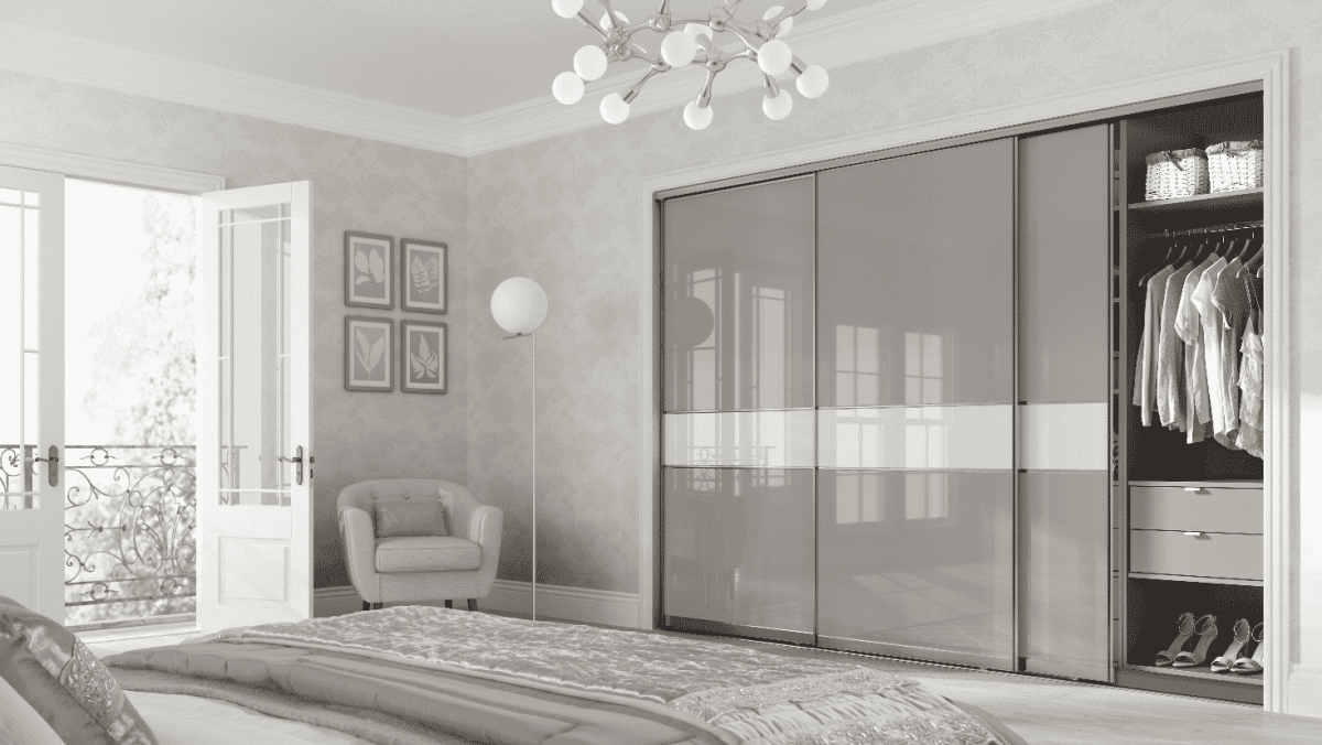 Шкаф серый глянец Харрис