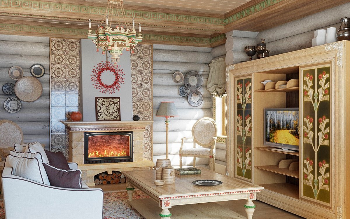 Деревенский домик изнутри