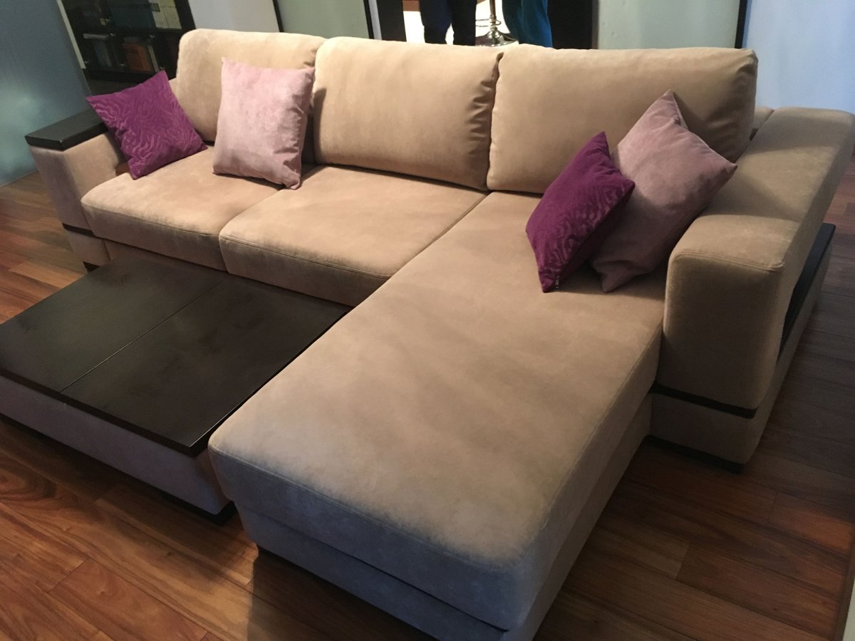 Угловой диван до после