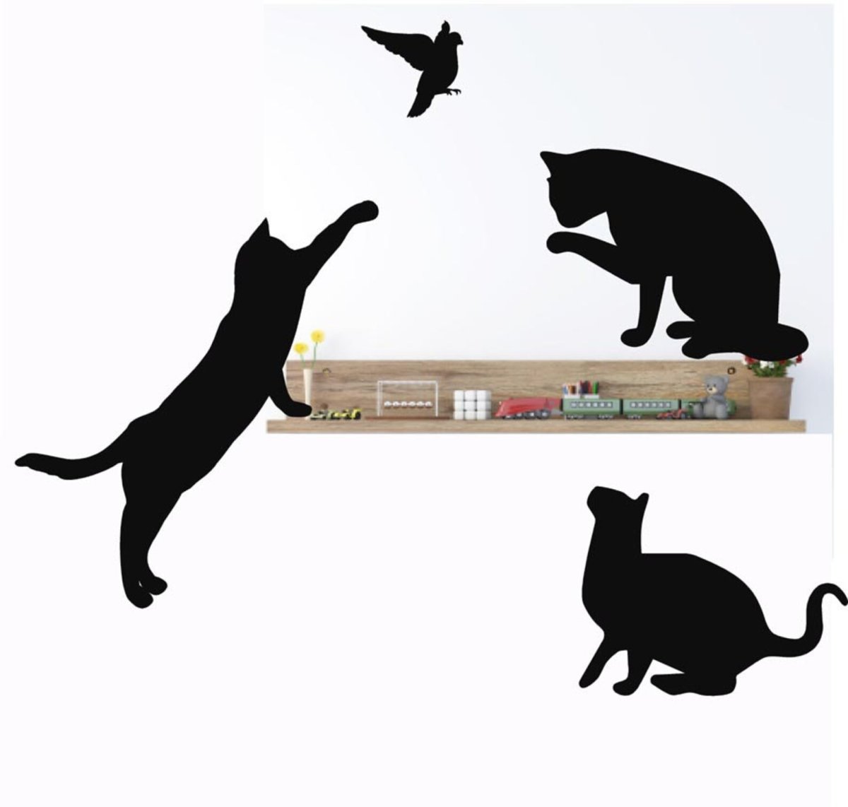 Силуэт висящего кота