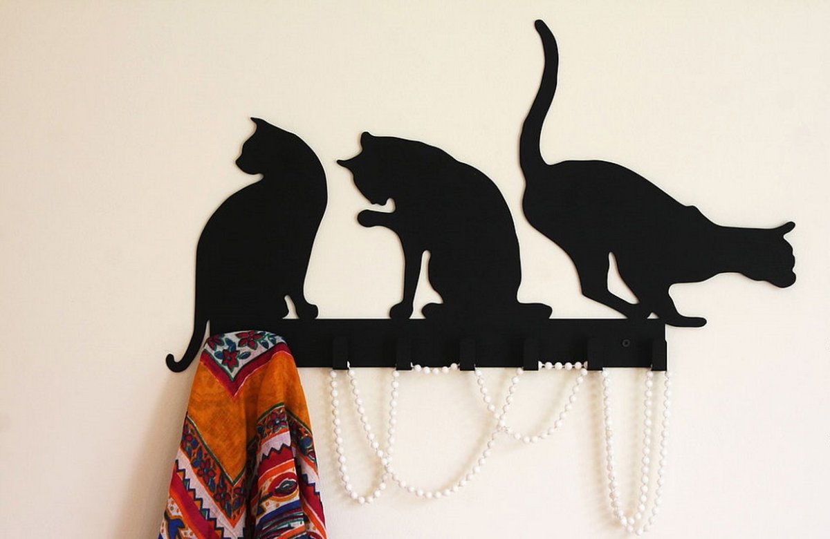 Силуэты кошек на стену