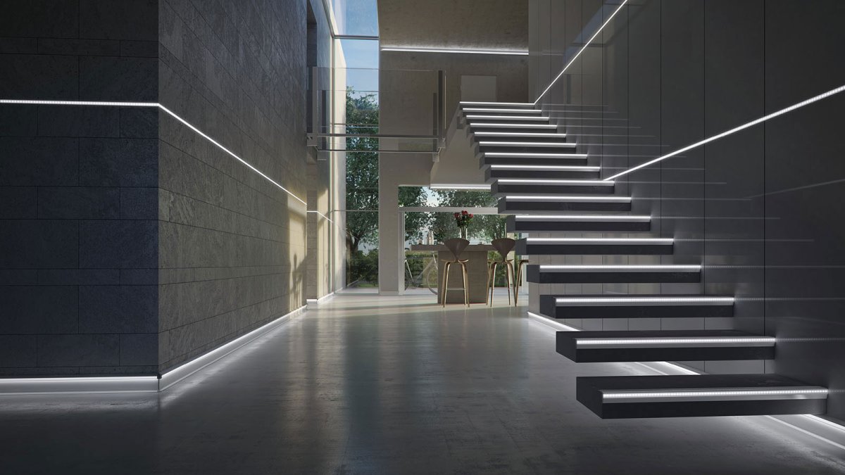 Светодиодные панели дизайнерские в коридоре