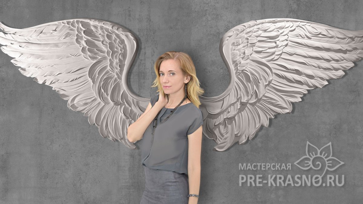 Крылья на стене фотозона