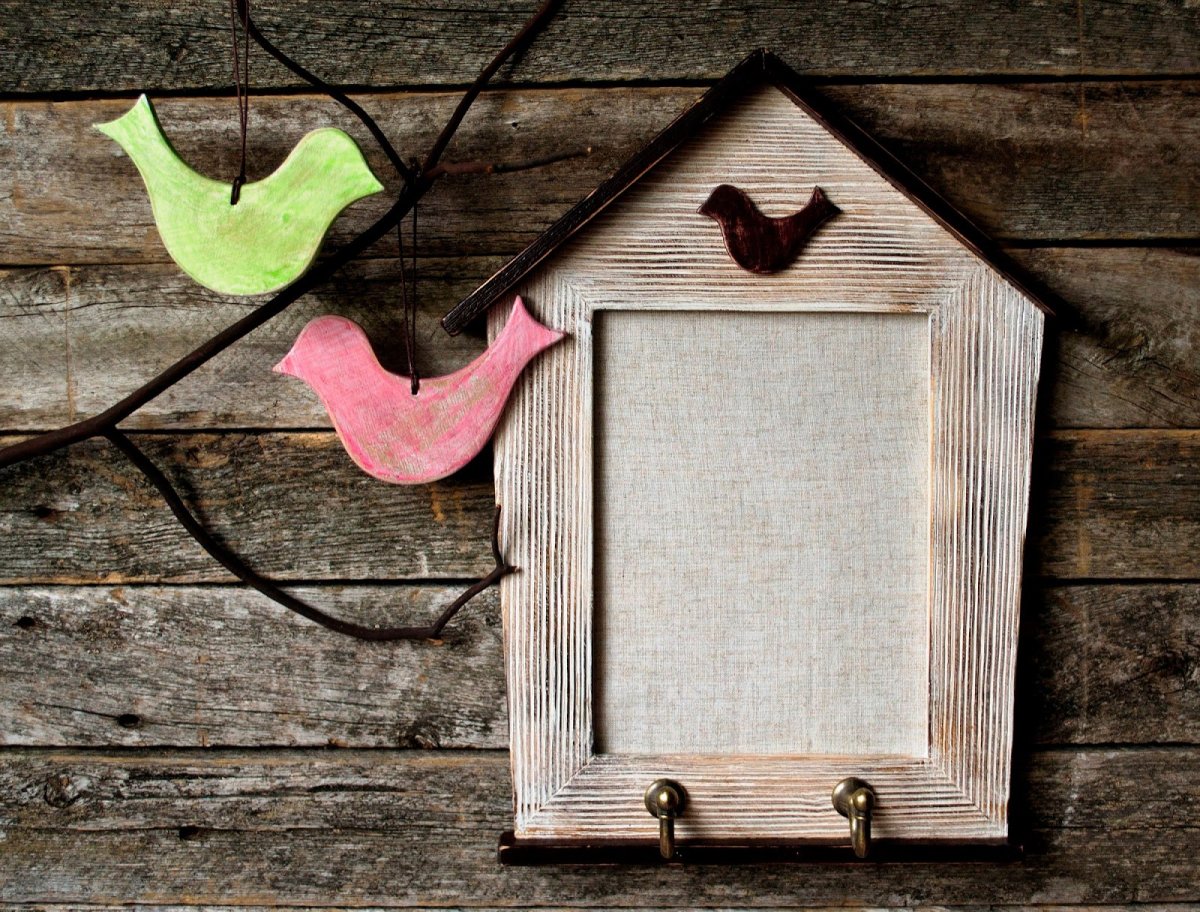 Ключница "скворечник" с птицей