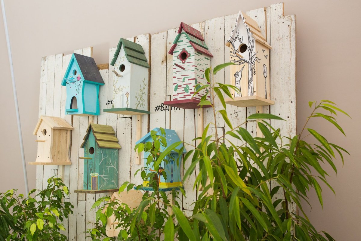 Декоративные скворечники в интерьере