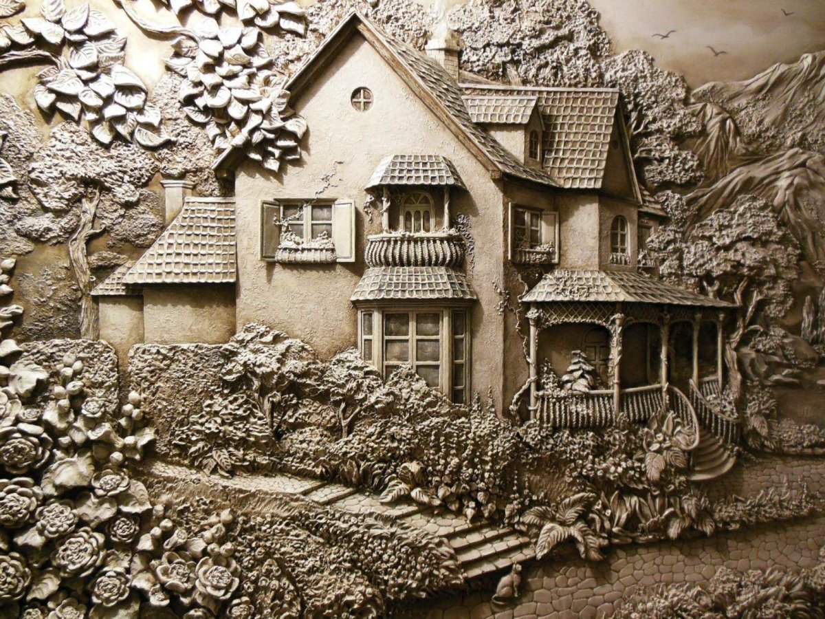 Барельеф домики