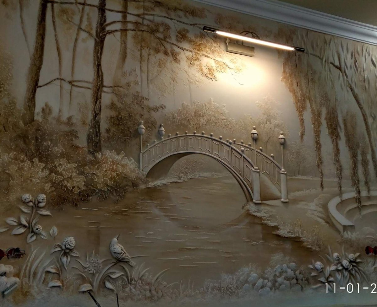 Барельеф на стене природа