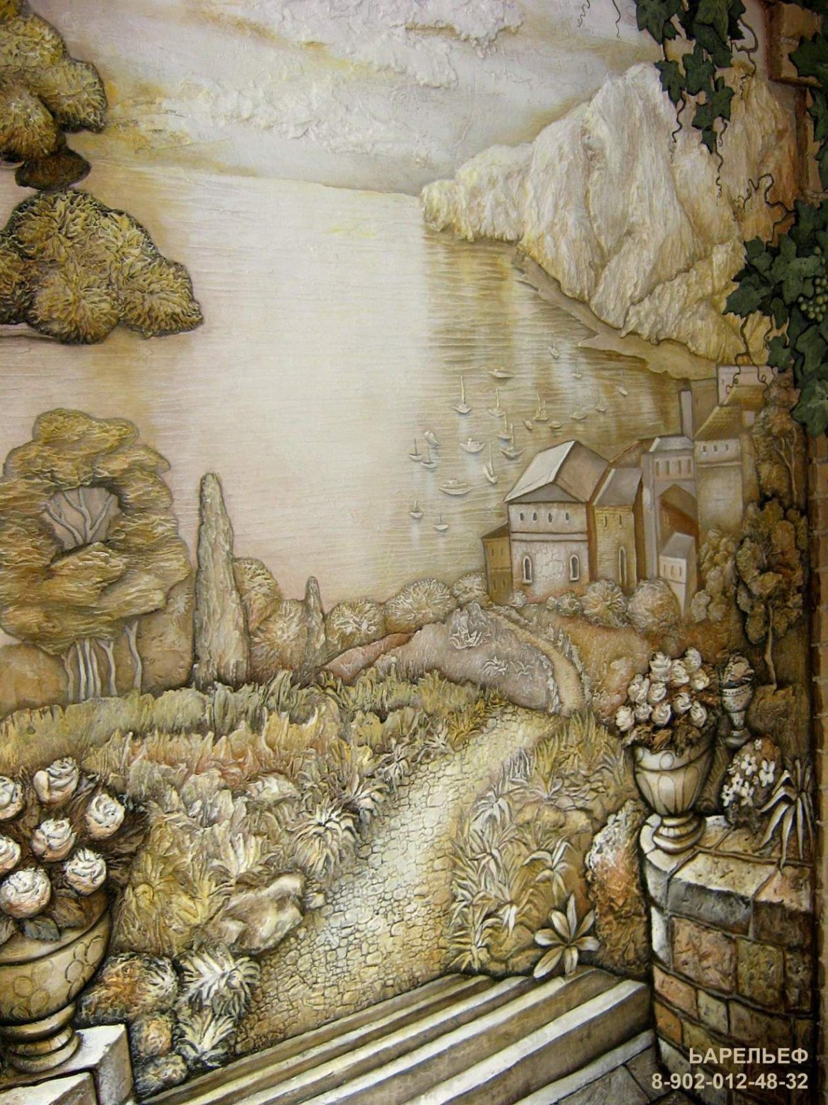 Барельеф морской пейзаж