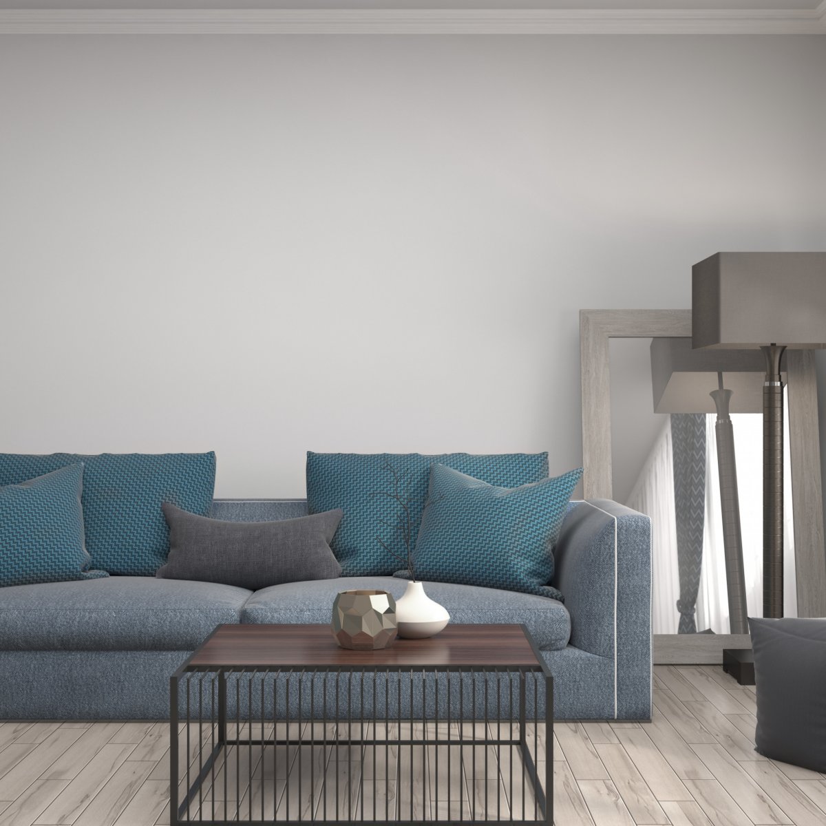 Ковер в гостиную под серый диван