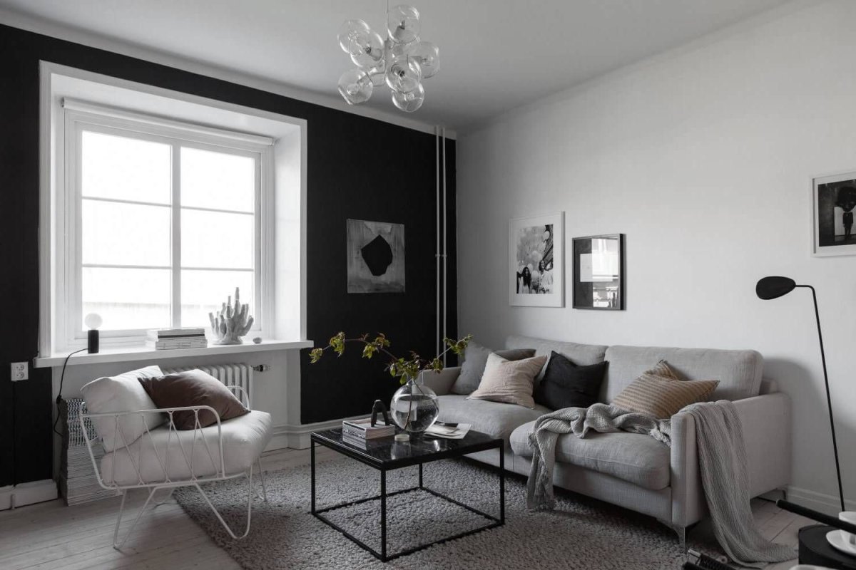 Акцентная стена в скандинавском интерьере