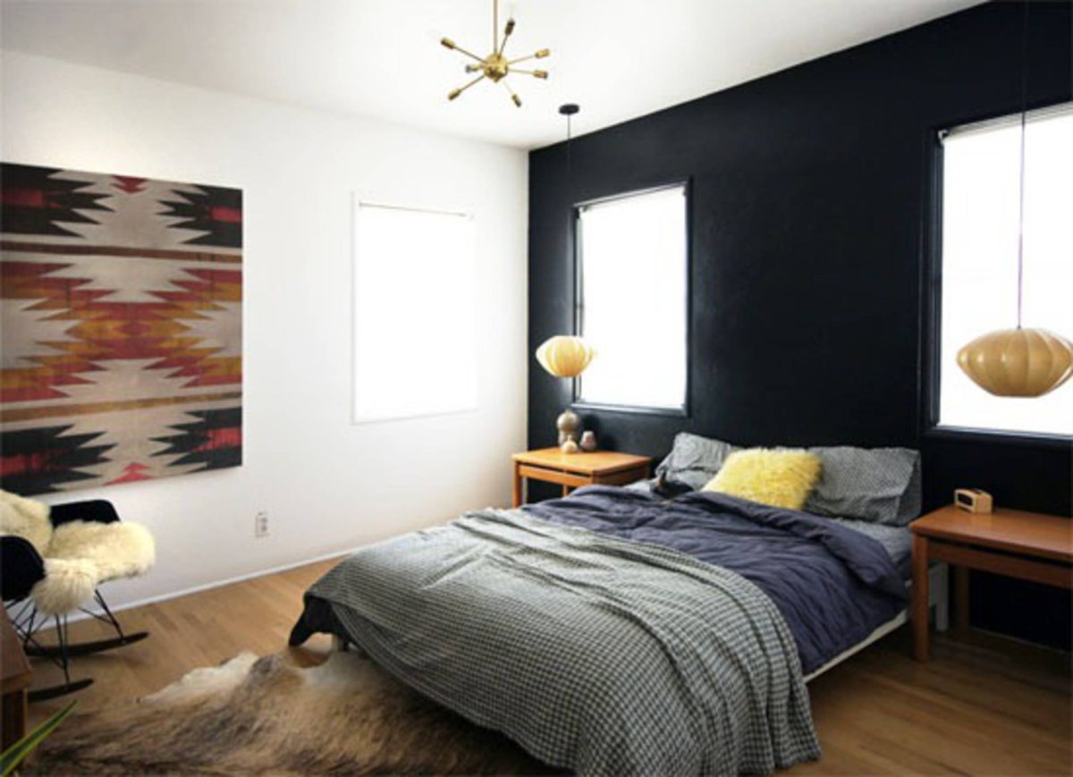 Черная стена в интерьере