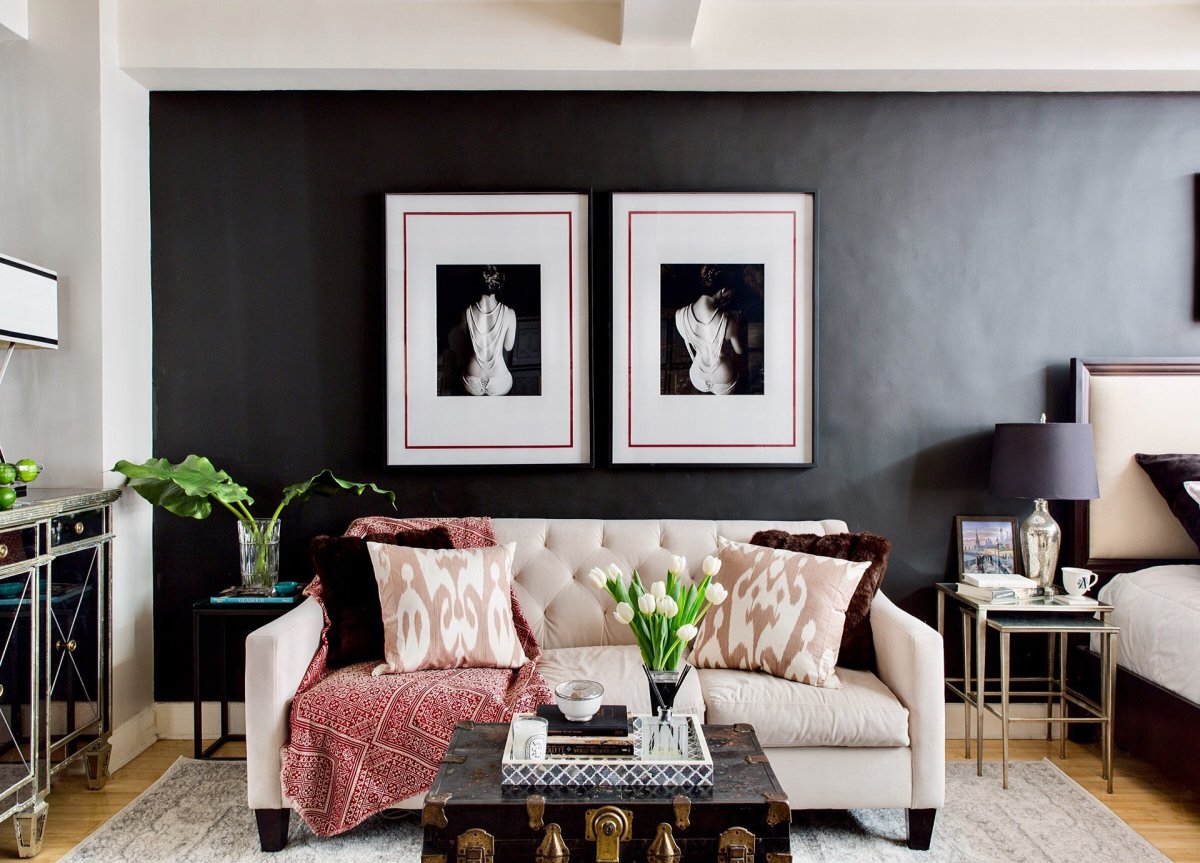 Темный пол в интерьере