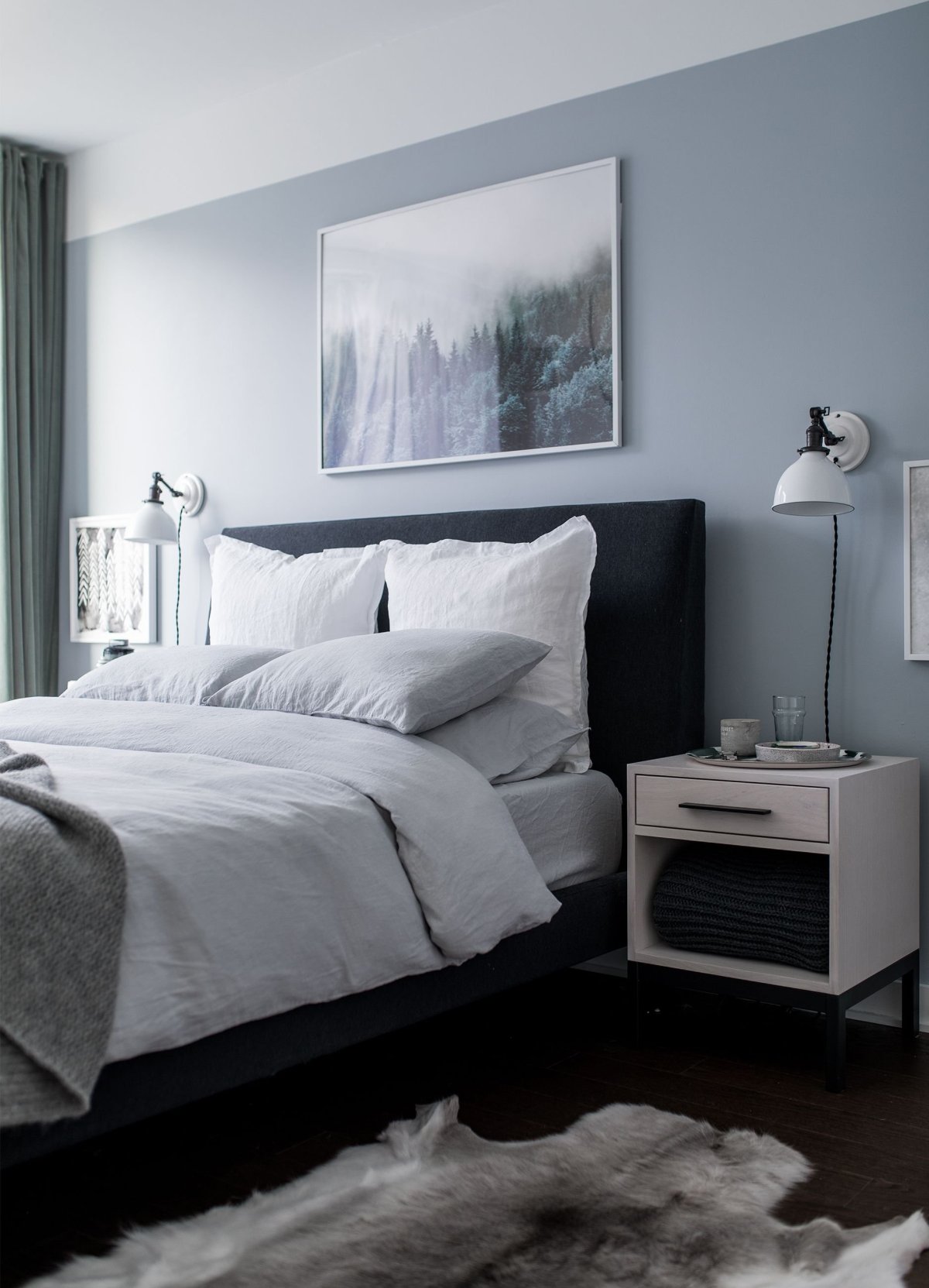 Серые стены в интерьере